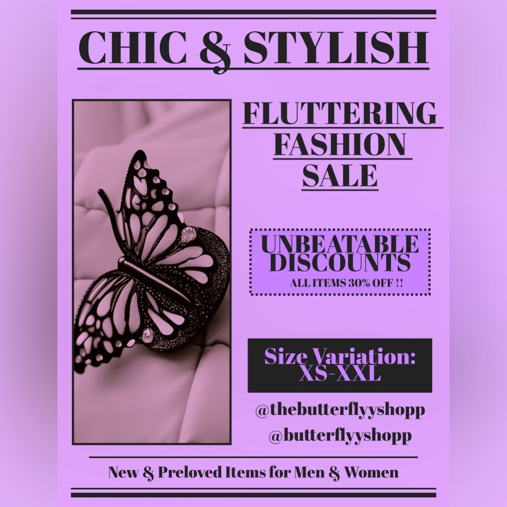 🦋Fluttering Fashion Sale!!🦋